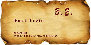 Bersi Ervin névjegykártya
